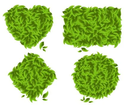Four figures of leaves Stock Illustration