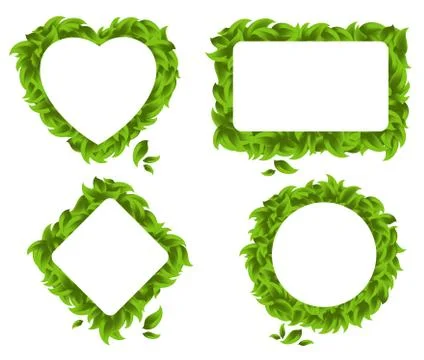 Four figures of leaves Illustrazione stock