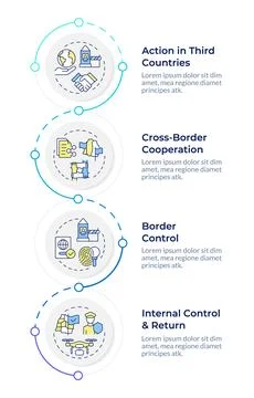 Four filter model infographic vertical sequence Illustrazione stock