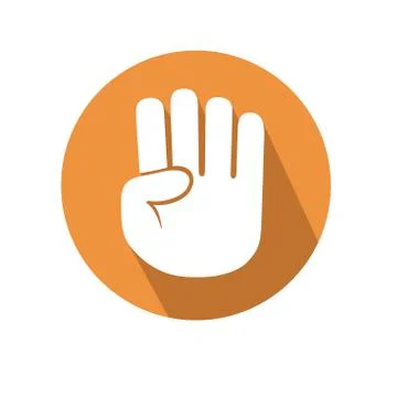 Four fingers gesture Stock Illustration