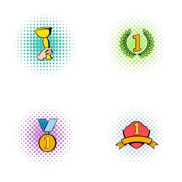 Four first place awards for competition winners Stock Illustration