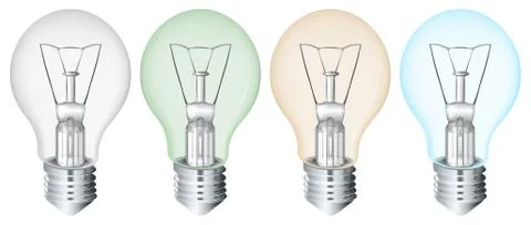 Four flourescent bulbs Stock Illustration