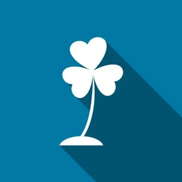 Four Flower tree icon with long shadow black,Simple design style.vector illus Stock Illustration