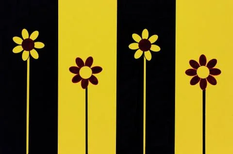 Four Flowers Stock Illustration