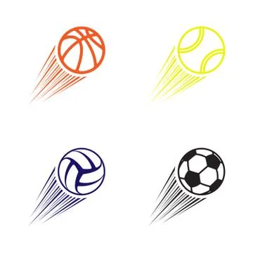 Four flying balls Stock Illustration