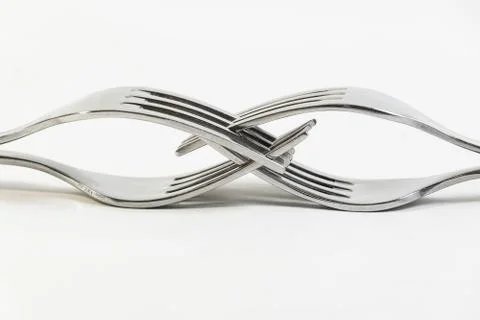 Four fork isolated on white background Foto stock