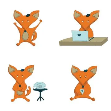 Four foxes Stock Illustration