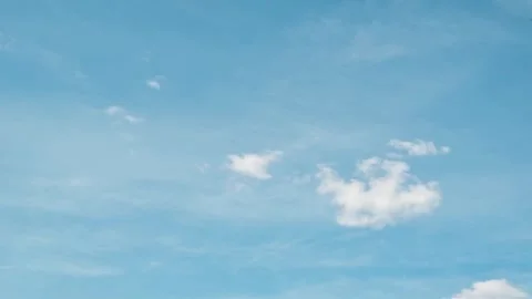 Four frames display different cloud patterns in a bright sky during the day. Stock-Footage 338297929
