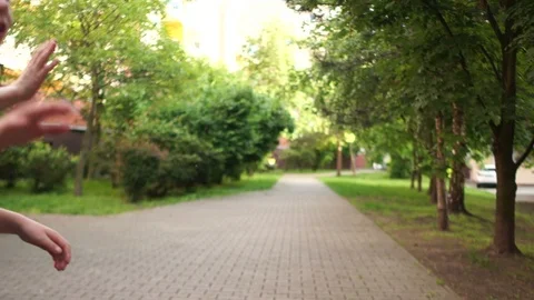 Four Friends Are Going to School. They Have A Lot of Fun Because Today is Their Stock Footage 109453726