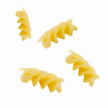 Four fusilli Stock Photos