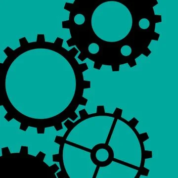 Four Gearwheels Stock Illustration