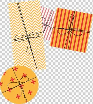 Four gift boxes with black bows are being arranged diagonally in flat design イラスト素材