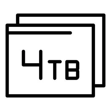 Four gigabyte icon outline vector. Memory data Stock Illustration
