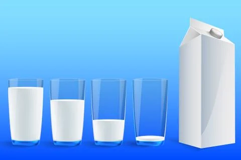 Four glasses of milk Stock Illustration