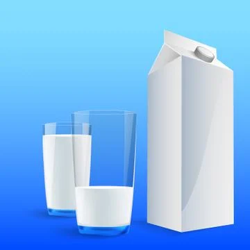 Four glasses of milk Stock Illustration
