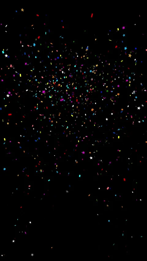Four glowing confetti explosions rising upward Abstract motion background Vídeo Stock 317564133