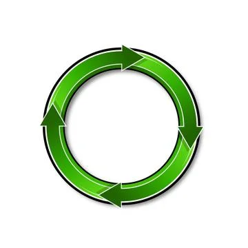 Four green arrows in a circle resycle  vector icon illustration  logo templat Stock Illustration