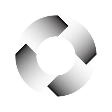 Four grey arrows in circle Stock Illustration