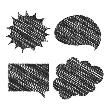 Four hand scribble chat bubble design 스톡 일러스트