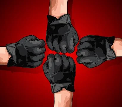 Four hands biker vector template Stock Illustration