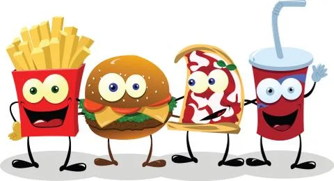 Four Happy Friends Stock Illustration