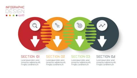 Four harmonious circle infographics. Stock Illustration