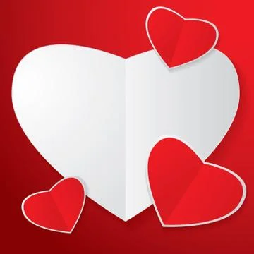 Four heart paper Stock Illustration