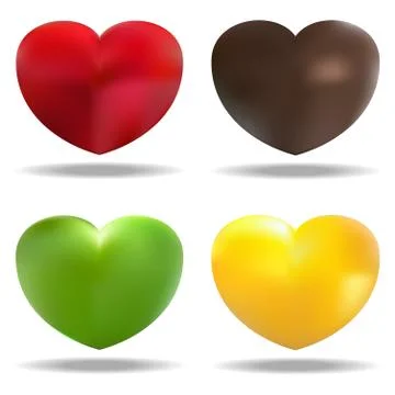 Four hearts Stock Illustration