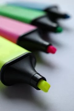 Four highlighters  Stock Photos