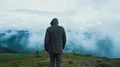 The four hikers walking on a picturesque mountain 4k or 4k+ Resolution