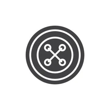 Four hole sewing button icon vector, filled flat sign, solid pictogram Stock Illustration