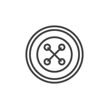 Four hole sewing button line icon, outline vector sign, linear style pictogram  Stock Illustration