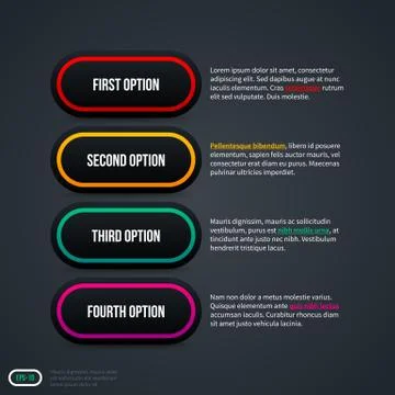 Four horizontal options. EPS10. Stock Illustration