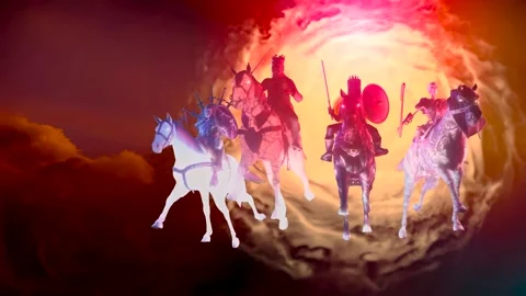 The Four Horsemen Apocalypse render 3d Stockbeeldmateriaal 278101704