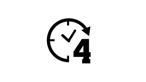 Four hours duration animation clock time schedule countdown motion Stock Footage 330540426