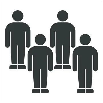 Four Human Figures in Staggered Team Formation Illustrazione stock