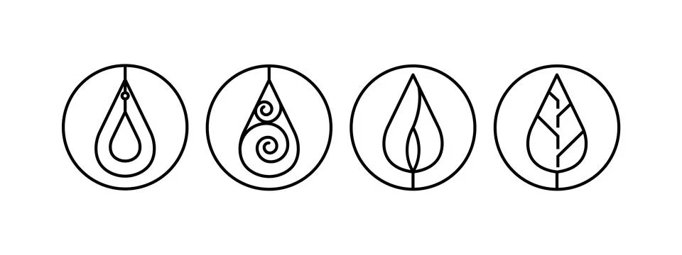 Four Instruments Leaf Design vector Stock Illustration