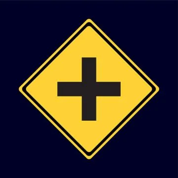 Four Intersection Road Sign Illustrazione stock