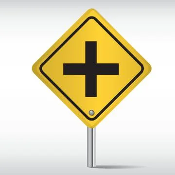 Four Intersection Traffic Sign Ilustração Stock