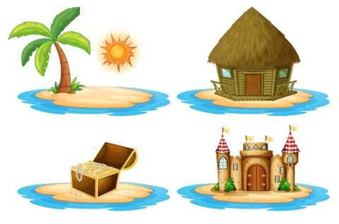 Four islands Stock Illustration