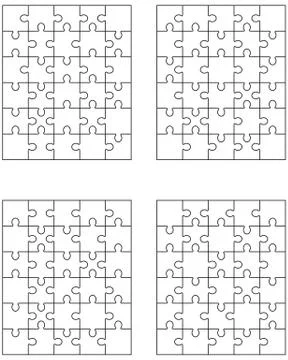 Four jigsaw puzzles Stock Illustration
