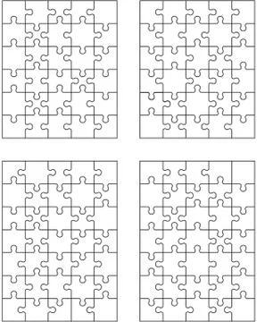 Four jigsaw puzzles Stock Illustration