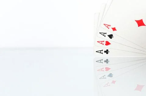 Four of a kind aces with reflection Stock Photos