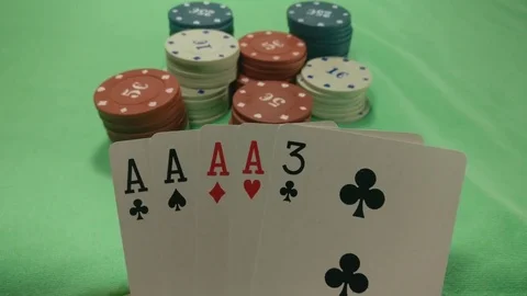 Four of a kind. Zoom. Stock Footage 77003909