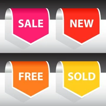 Four labels Stock Illustration