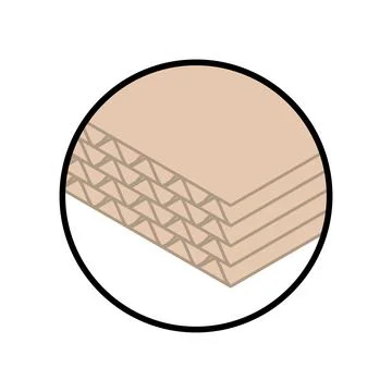 Four-layer Corrugated Cardboard 스톡 일러스트