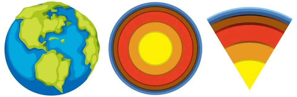 Four layers of the earth Stock Illustration
