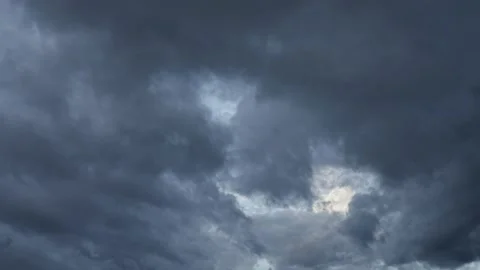 Four layers of rain clouds. Impending storm timelapse Stock Footage 134904594
