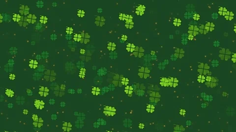 Four leaf clover Abstract green St Patrick background 4K Video stock 303063813