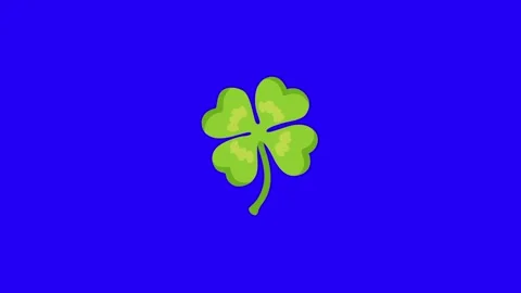 Four Leaf Clover Animation Blue Screen Video stock 337593427